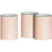 Nicola Spring Hand-Printed Kitchen Utensil Holders - 1 Litre - Pack of 3 in Orange