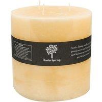 Nicola Spring Round 3 Wick Vanilla Pillar Candle - 130 Hours - Ivory in Beige