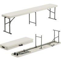 Harbour Housewares Folding Trestle Bench - 4 Person 6ft (180cm) Portable Indoor & Outdoor in White