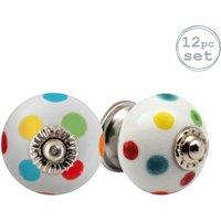 Nicola Spring Round Ceramic Cabinet Knobs Spot - Pack of 12 | Size: 1000mm x 500mm