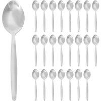 Argon Tableware Stainless Steel Dessert Spoons - Silver - Pack of 24