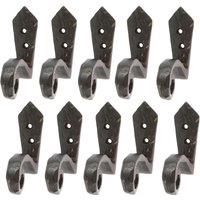 Hammer and Tongs Hammered Scroll Hook - W30mm x H95mm - Black - Pack of 10 | Size: 1000mm x 1000mm