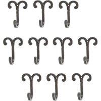 Hammer and Tongs Wire Coat Hook - W70mm x H90mm - Black - Pack of 10 | Size: 1000mm x 1000mm