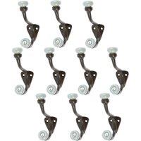 Hammer and Tongs Grey Ceramic Ball Hat & Coat Hook - W30mm x H105mm - Pack of 10 in Black | Size: 1000mm x 1000mm