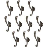 Hammer and Tongs Ornamental Hat & Coat Hook - W30mm x H130mm - Pack of 10 in Black | Size: 1000mm x 1000mm