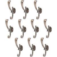 Hammer and Tongs Ornamental Hat & Coat Hook - W30mm x H130mm - Pack of 10 in Grey | Size: 1000mm x 1000mm