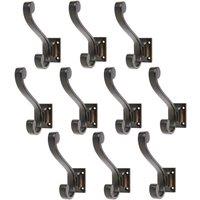 Hammer and Tongs Square Back Hat & Coat Hook - W35mm x H105mm - Pack of 10 in Black | Size: 1000mm x 1000mm