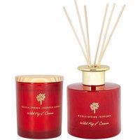 Nicola Spring Wild Fig & Cassis Candle & Diffuser Gift Set - 130g Jar + 200ml Diff in Red