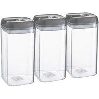 Argon Tableware Food Storage Containers with Flip Lock Lid - 1.2 Litre - Set of 6 in Grey