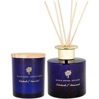 Nicola Spring Patchouli & Rosewood Candle & Diffuser Set - 130g Jar + 200ml Diffuser in Blue
