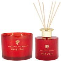 Nicola Spring Wild Fig & Cassis Candle & Diffuser Gift Set - 350g Jar + 200ml Diff in Red