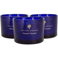 Nicola Spring 350g Patchouli & Rosewood Soy Candles - Pack of 3 - Double Wick Sweet in Blue