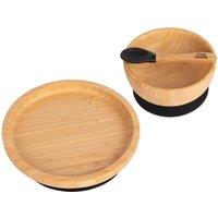 Tiny Dining 3pc Round Bamboo Baby Weaning Set in Black