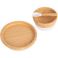 Tiny Dining 3pc Round Bamboo Baby Weaning Set in White
