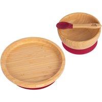 Tiny Dining 3pc Round Bamboo Baby Weaning Set in Red