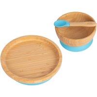 Tiny Dining 3pc Round Bamboo Baby Weaning Set in Blue