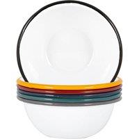 Argon Tableware 16cm White Enamel Bowls Set - 6 Colours