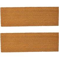 Nicola Spring Coir Door Mats - 120 x 40cm - Set of 2 in Brown | Size: 40 cm x 120 cm