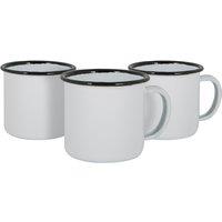 Argon Tableware 130ml Enamel Espresso Cups - Set of 12 Metal Drinking Mug Cup Set in Black