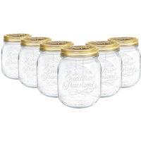 Bormioli Rocco Quattro Stagioni Glass Storage Jars 700ml Pack of 6 in Clear