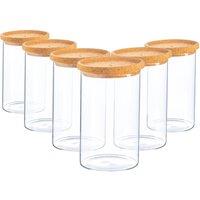 Argon Tableware Scandi Storage Jar with Cork Lids 1 Litre Pack of 6 in Clear