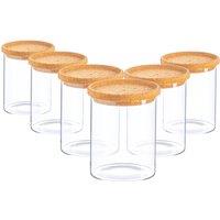 Argon Tableware Scandi Storage Jar with Cork Lids 750ml Pack of 6 in Clear