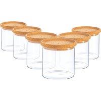 Argon Tableware Scandi Storage Jar with Cork Lids 550ml Pack of 6 in Clear
