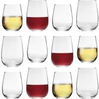 LAV Gaia Stemless Wine Glasses 12pc Set - Clear