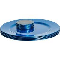 Argon Tableware 12pc Metallic Charger Plates & Coasters Set - Reusable Table Placemats in Blue