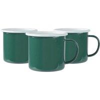 Argon Tableware Coloured Enamel Mugs - 375ml - Pack of 6 in Green