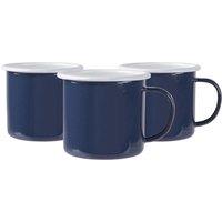 Argon Tableware Coloured Enamel Mugs - 375ml - Pack of 6 in Navy