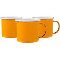 Argon Tableware Coloured Enamel Mugs - 375ml - Pack of 6 in Yellow