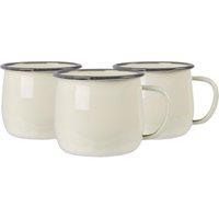 Argon Tableware Coloured Enamel Belly Mugs - 375ml - Pack of 6 in Cream