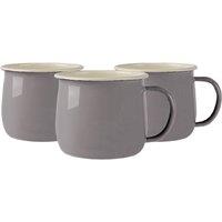 Argon Tableware Coloured Enamel Belly Mugs - 375ml - Pack of 6 in Grey