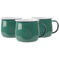 Argon Tableware Coloured Enamel Belly Mugs - 375ml - Pack of 6 in Green