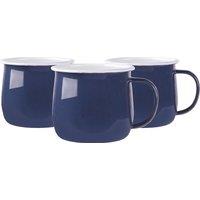 Argon Tableware Coloured Enamel Belly Mugs - 375ml - Pack of 6 in Navy