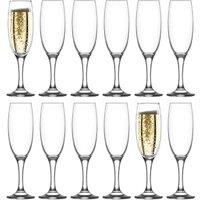LAV Empire Glass Champagne Flutes - 220ml - Pack of 12 in Clear