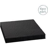 Argon Tableware Square Slate Serving Platters 33cm Pack of 4 in Grey