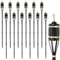 Harbour Housewares Bamboo Garden Fire Torches - 113cm - Pack of 12 in Black
