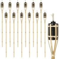 Harbour Housewares Bamboo Garden Fire Torches - 113cm - Pack of 12 in Natural