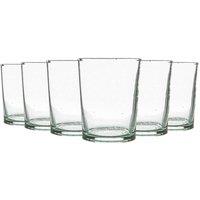 Nicola Spring Meknes 215ml Tumblers Hand-Blown Repurposed Moroccan Glasses Set of 6 in Clear