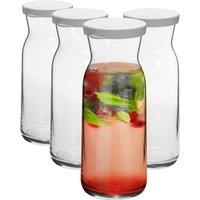 Argon Tableware Brocca Glass Carafes with Silicone Lids - 700ml - Pack of 4 in Clear