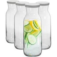 Argon Tableware Brocca Glass Carafes with Silicone Lids - 1.2 Litre - Pack of 4 in Clear