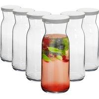 Argon Tableware Brocca Glass Carafes with Silicone Lids - 700ml - Pack of 6 in Clear