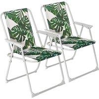 Harbour Housewares Folding Metal Beach Chairs Pack of 2