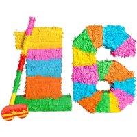 Fax Potato Pinata Set with Stick & Blindfold 16th Birthday / Anniversary Rainbow