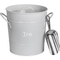 Harbour Housewares Ice Bucket with Scoop - Vintage Metal Bar Cooler Bucket Drinks Cooling Tin in Grey
