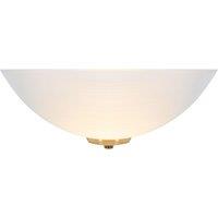 Happy Homewares Traditional Flush Wall Uplighter with Opal Swirl Glass Diffuser in Metallic Gold