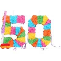 Fax Potato 50th Birthday Pinata Set with Stick & Blindfold - Pink Stick