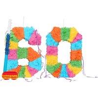 Fax Potato 60th Birthday Pinata Set with Stick & Blindfold - Blue Stick